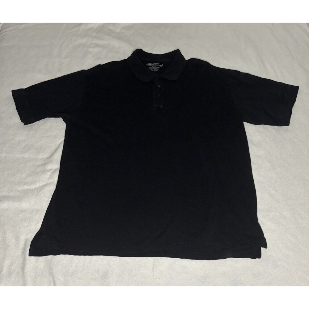 5.11 Tactical Series Polo Shirt Mens‎ XL Black Short Sleeve Hidden Pockets
